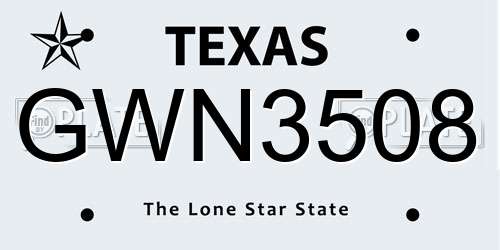 GWN3508 Texas License Plate