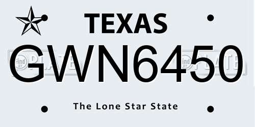 GWN6450 Texas License Plate