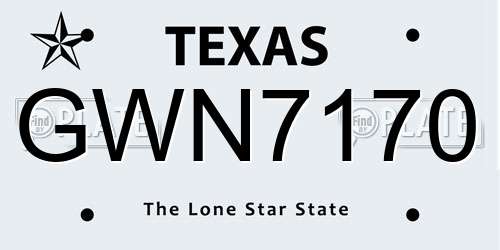 GWN7170 Texas License Plate
