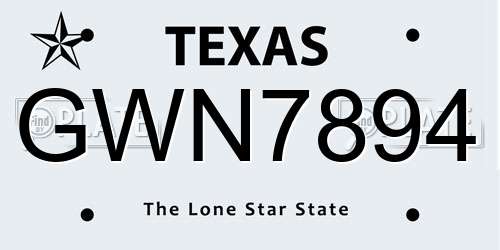 GWN7894 Texas License Plate
