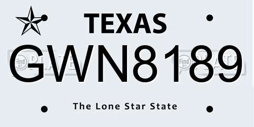 GWN8189 Texas License Plate