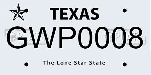 GWP0008 Texas License Plate