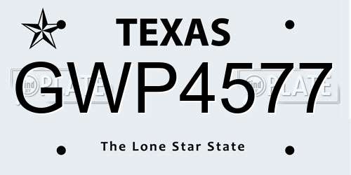 GWP4577 Texas License Plate