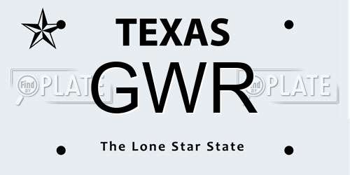GWR Texas License Plate
