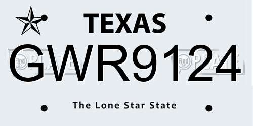 GWR9124 Texas License Plate