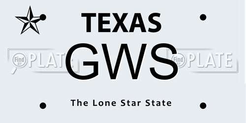 GWS Texas License Plate