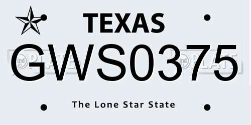 GWS0375 Texas License Plate