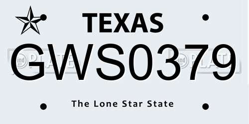 GWS0379 Texas License Plate