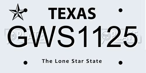 GWS1125 Texas License Plate