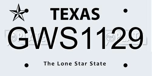 GWS1129 Texas License Plate