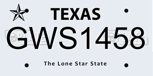 GWS1458 Texas License Plate