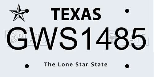 GWS1485 Texas License Plate
