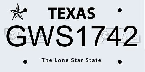 GWS1742 Texas License Plate