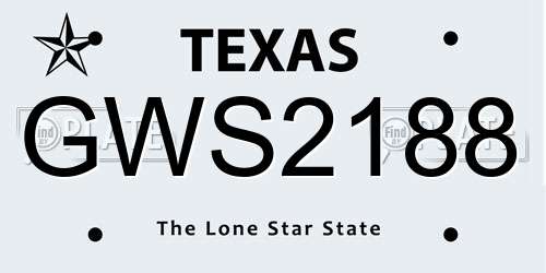 GWS2188 Texas License Plate