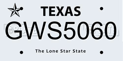 GWS5060 Texas License Plate