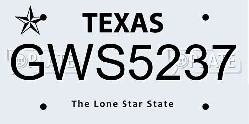 GWS5237 Texas License Plate