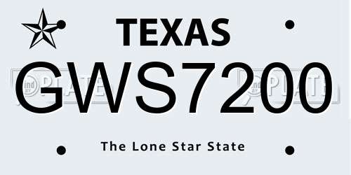GWS7200 Texas License Plate