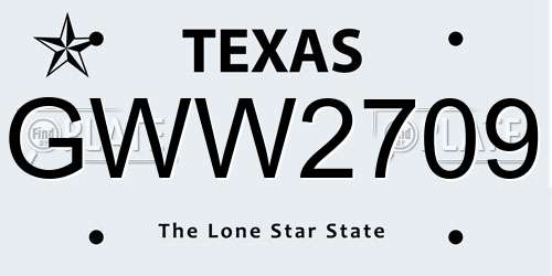 GWW2709 Texas License Plate