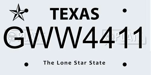 GWW4411 Texas License Plate