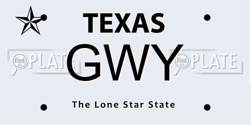 GWY Texas License Plate