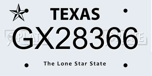 GX28366 Texas License Plate