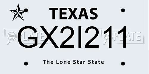 GX2I211 Texas License Plate