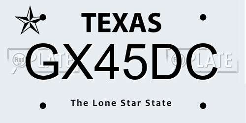 GX45DC Texas License Plate