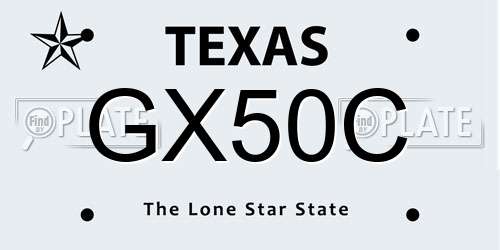 GX50C Texas License Plate