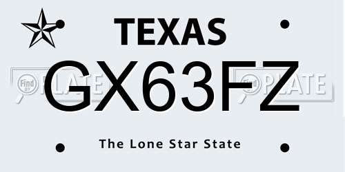 GX63FZ Texas License Plate