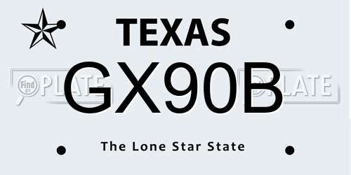 GX90B Texas License Plate