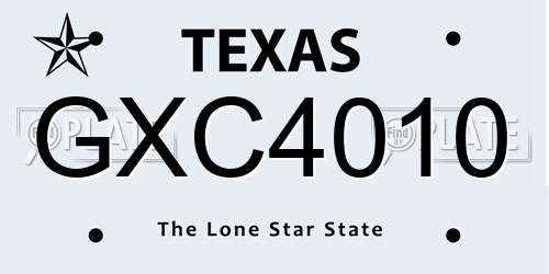 GXC4010 Texas License Plate