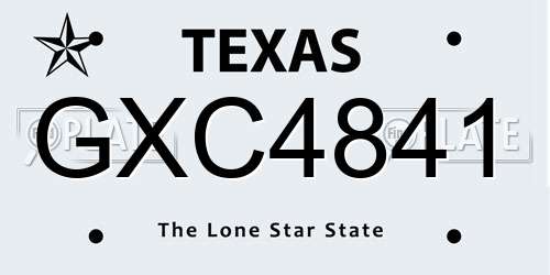 GXC4841 Texas License Plate