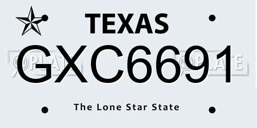 GXC6691 Texas License Plate