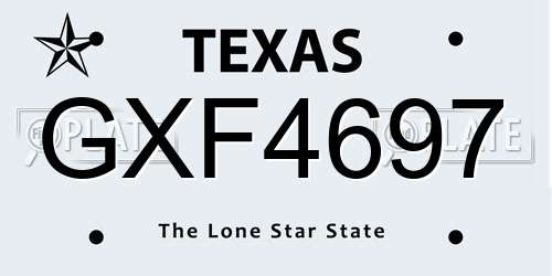 GXF4697 Texas License Plate