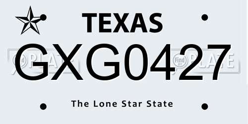 GXG0427 Texas License Plate