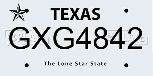 GXG4842 Texas License Plate