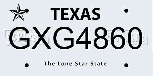 GXG4860 Texas License Plate