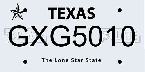 GXG5010 Texas License Plate