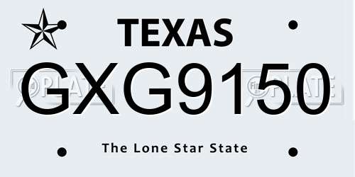 GXG9150 Texas License Plate