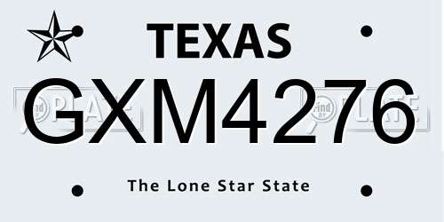 GXM4276 Texas License Plate