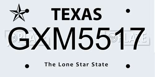 GXM5517 Texas License Plate