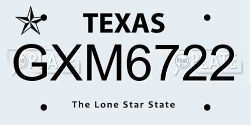 GXM6722 Texas License Plate