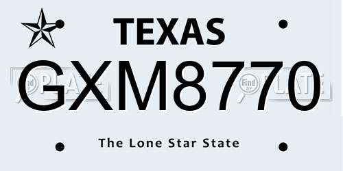 GXM8770 Texas License Plate