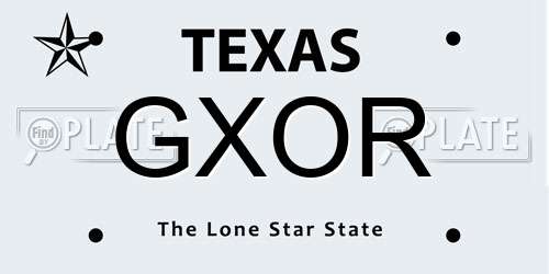 GXOR Texas License Plate