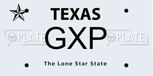 GXP Texas License Plate