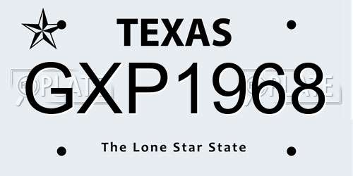 GXP1968 Texas License Plate