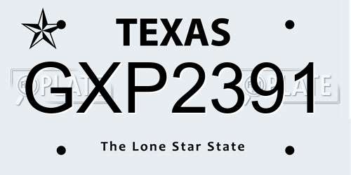 GXP2391 Texas License Plate