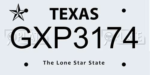 GXP3174 Texas License Plate