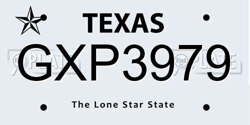GXP3979 Texas License Plate
