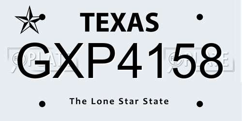 GXP4158 Texas License Plate